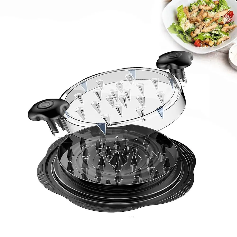 Chicken Shredder Large Chicken Breast Shredder Tool Twist with Brush, Visible Meat Shredder Machine, Strong Anti-Slip Strip, Ergonomic Handle, BPA Free, Suitable for Pork Beef Chicken(Black）