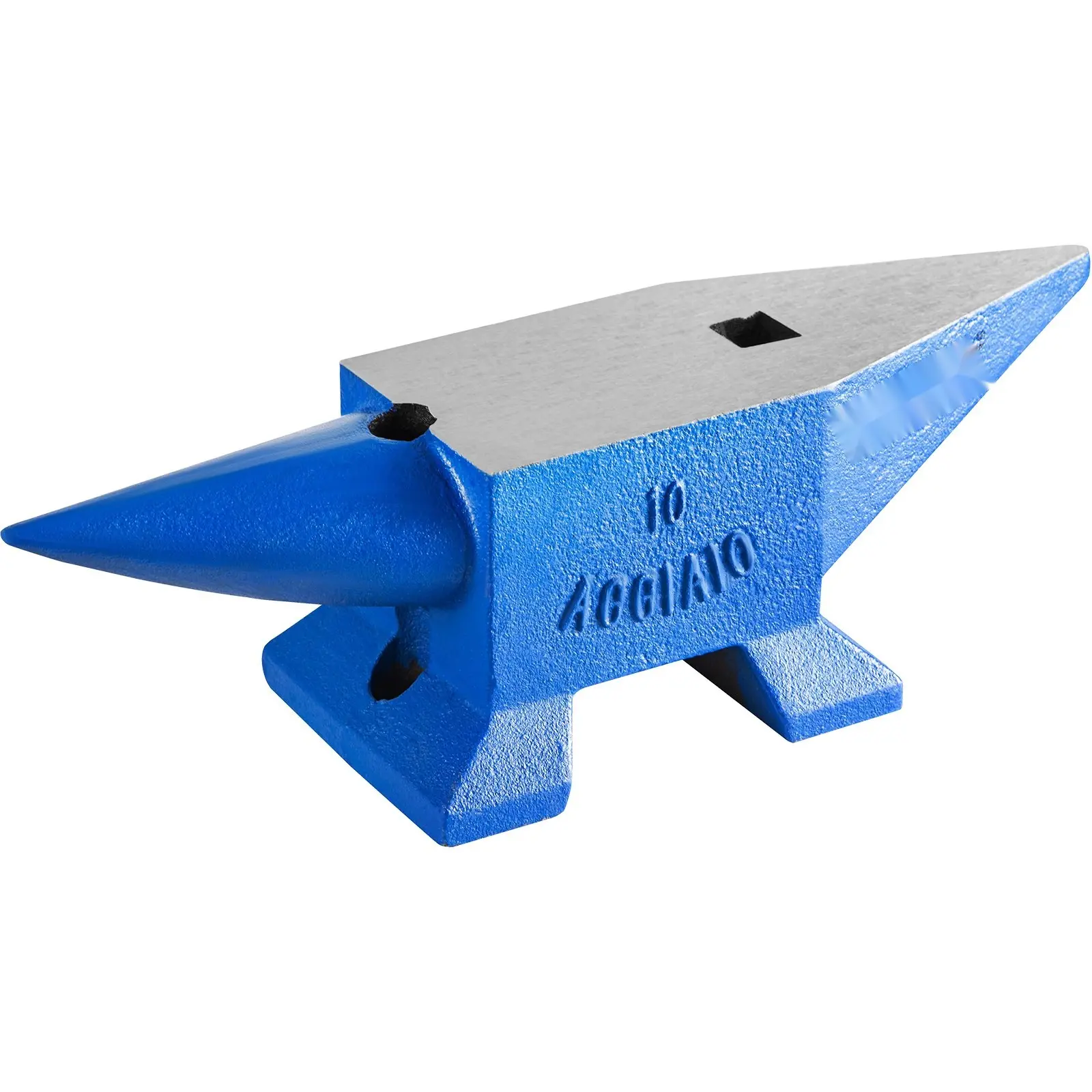 Single Horn 22 Lb Steel Anvil For Blacksmithing And Metalworking, Forge Tool With Round And Square Hole Openings, Rugged Durable Jewelry Making And Metalsmith Equipment For Workshop Use, Hammers And Tongs Ready