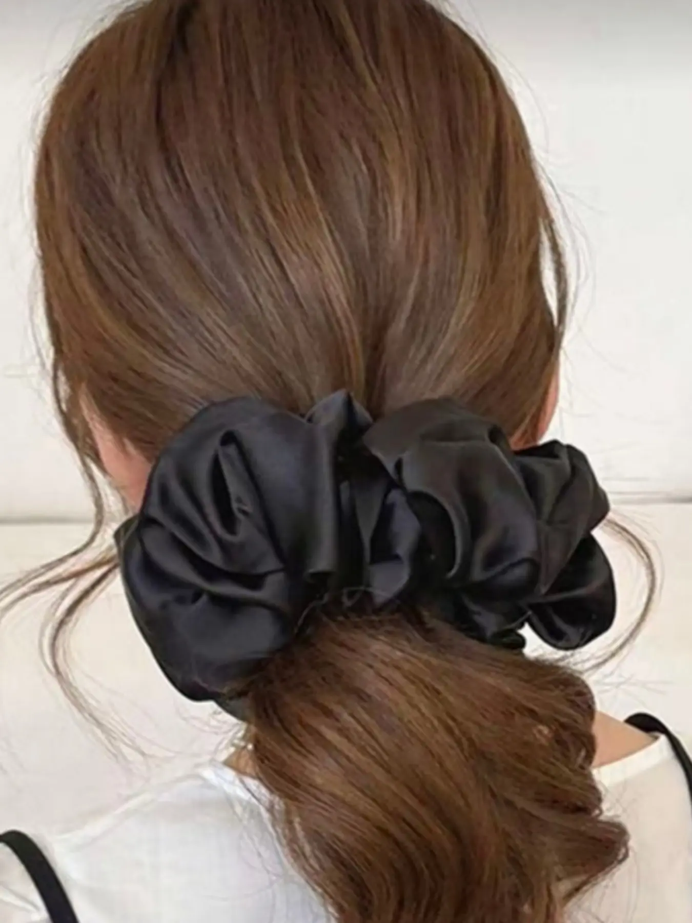 Extra Large Satin Hair Scrunchie, Breathable & Comfortable Elastic Band, Versatile Hair Accessory for All-Day Wear, Ideal for Daily Use, Hair Tie, Ponytail Hairstyle, Ponytail Holders