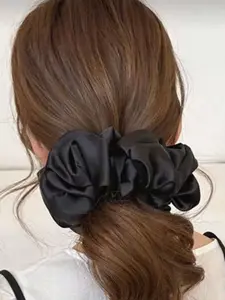 Extra Large Satin Hair Scrunchie, Breathable & Comfortable Elastic Band, Versatile Hair Accessory for All-Day Wear, Ideal for Daily Use, Hair Tie, Ponytail Hairstyle