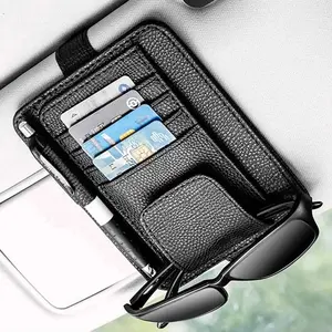 Car Sun Visor Card Holder, Multifunctional Car Sun Visor Glasses Holder, Car Interior Accessories for Car Stowing & Tidying