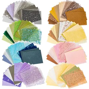 144 Sheets textured scrapbook paper, 8 Pack decorative craft paper and Mesh Fabric Assorted Set - for DIY Background Card Making Scrapbook Photo Album Decor, 3.9x5.5 Inch
