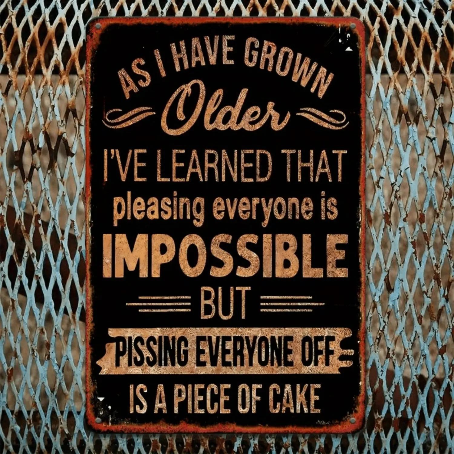 [1 Pack Vintage Humor Tin Sign] Vintage-Inspired Humor Iron Tin Sign - 8x12 Inch, Weather-Resistant Metal Plaque, Pack of 1 | Outdoor Wall Decor for Home, Bar, Garage, Club, Restaurant, Cafe, Garden, Porch, Street Art