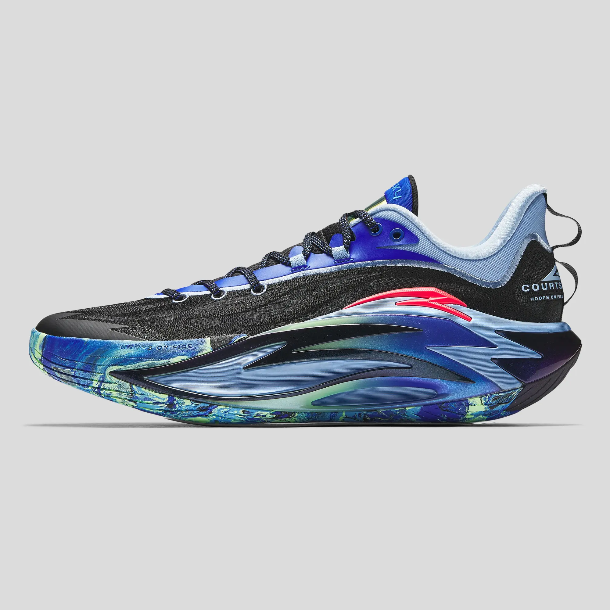 [Back to School] ANTA MEN Shock Wave 7 Professional Basketball Shoes Blue Black Rebound Durable Performance Speed BTS