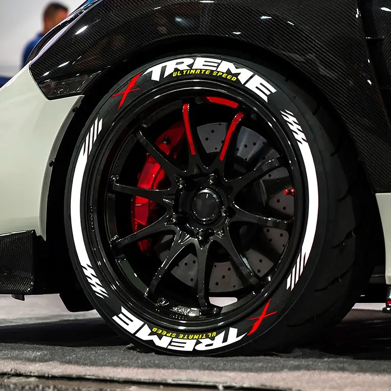 8 Pack Permanent Tire Lettering Sticker Wheel Decal XTREME 1.25" 15"-24" Rubber Tyre Letters Car Decals Automotive Decals Decals For Vehicles (Glue and accessories not included)