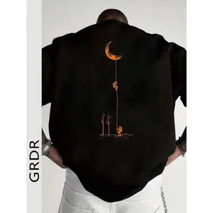 GRDR Men's Fashionable Printed Loose Short Sleeve T-Shirt |   Exquisite Design |   Summer Essential |   Easy To Match, Showcasing Your Style