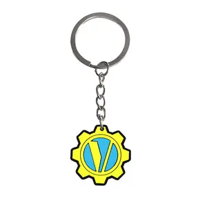 Gear-Motif Enamel Finish Glass Keychain, Quirky Charm Keychain Jewelry Accessory for Everyday Use