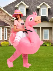 Thanksgiving Christmas New Flamingo Inflatable Costume, Funny Prank Party Prop, Perfect Gift Idea, Cool Toy, Holiday Party Supplies, Party Costume Accessory