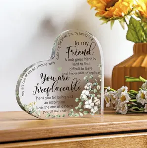 Friends Gifts for Women Friendship Bestie Plaque for Female Best Sunflower Flower Sister Gift Christmas Birthday Thank You Gift for Women Acrylic Friendship (Cotton Style)