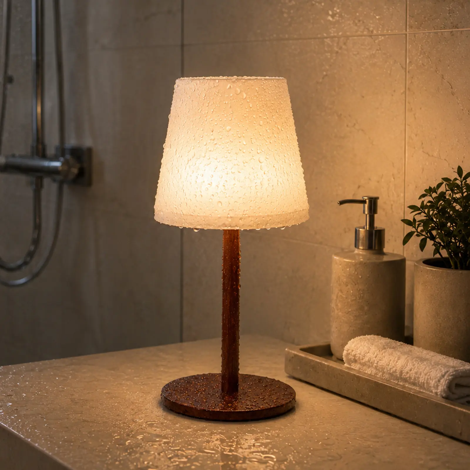JAPIROC Spa-Like Shower Lamp–5000mAh Cordless Rechargeable Cordless Mood Light,Ip65 Waterproof Bathroom Lamp,3 Color For Zen Decor, Home Spa & Bathtub