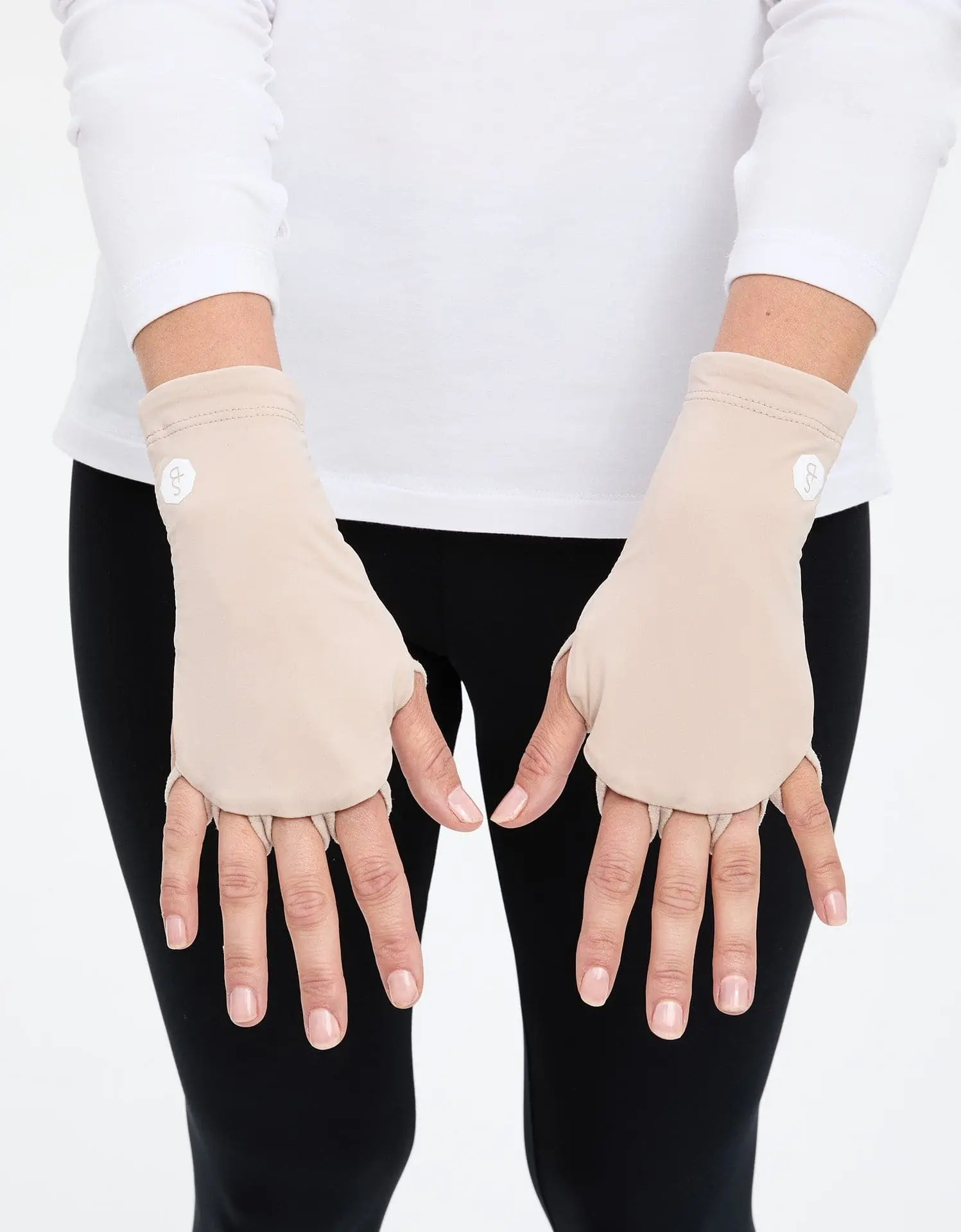 Palmless Hand Covers with UPF 50+, Soft Flexible Cooling Fabric for Outdoor Use, Heat and Sun Protection Sports Gloves