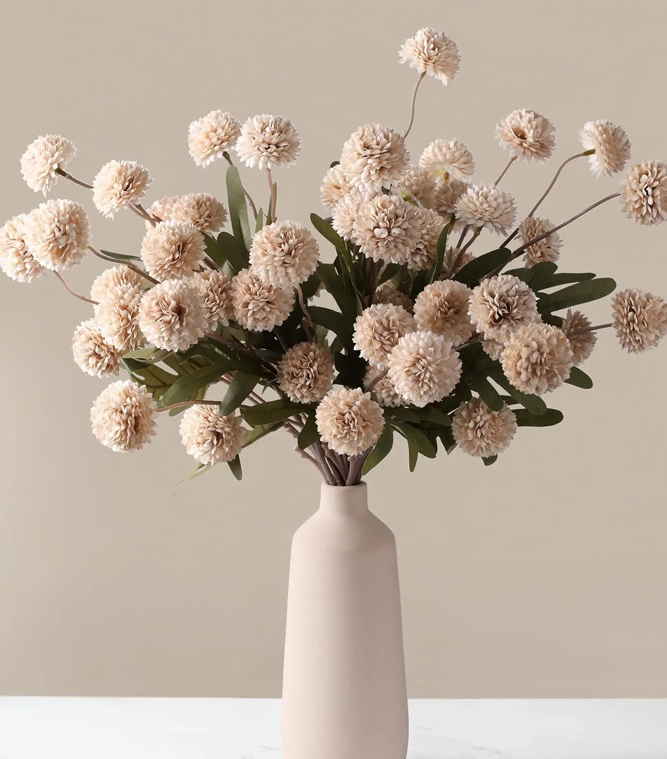 12Pcs Artificial Pompon Mum, Silk Small Mini Chrysanthemum Ball, Faux Mum Decor for Autumn Filler DIY Bouquet Centerpieces Arrangements Shower