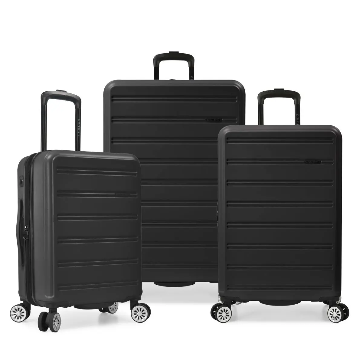 Travel Select TS09203K 21, 26 & 30 in. Snowcreek Hardside Expandable Spinner Luggage Set with USB Port - Black - 3 Piece