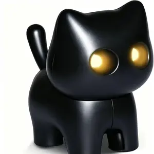 Black Cat LED Night Light | Cute Cozy Room Decor Lamp with Soft Glow Eyes!