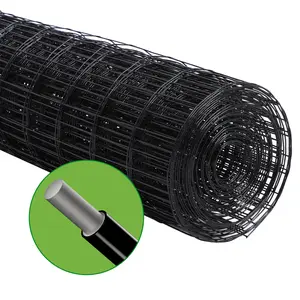 48in×50ft PVC Welded Wire Fencing Rolls: Metal Welded Wire & Fence Wire for Chicken Wire Fencing, Black Chicken Wire Fencing, Hog Wire Fencing, Hog Wire Fence, Wire Fence for Dogs, Dog Fence, Garden Fence, Garden Fencing, Privacy Fence & Fencing for Yard