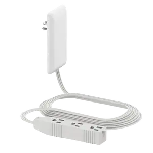 LIDER Ultra-Thin Wall Plate Plug Outlet Extender with 3 Receptacles, Flat-Face Plug with Cord Extender and 3-Outlet Power Strip, 8 Feet Cord