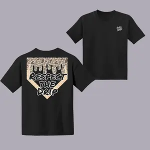 Respect the Drip Camo Drip Youth and Adult Tee, baseball drip, game day shirt, youth boy clothes, trending tee, summer outfit, gift for boy and girl, youth clothing, Old school graphic tee, vacation outfit, funny shirt