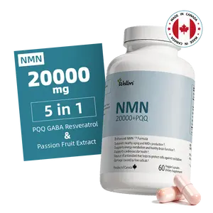 Kardashian's Anti-Aging Secret: Wellori NMN 20000+PQQ suplement, Pure NMN, Zero Filler, Support Resveratrol, GABA, PQQ, Passion Fruit Extract, 60Capsules Healthcare Dietary Supplement Edible Edible Edible Fitness Fitness Vitamin Vitamin