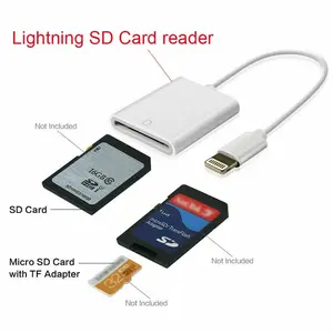 SD Card Reader iPhone/iPad Lightning To SD Card Camera Reader Adapter Converter White
