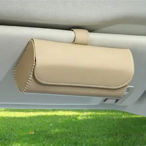 Car glasses case hanging visor Car sunglasses Sunglasses storage card holder Car leather glasses case