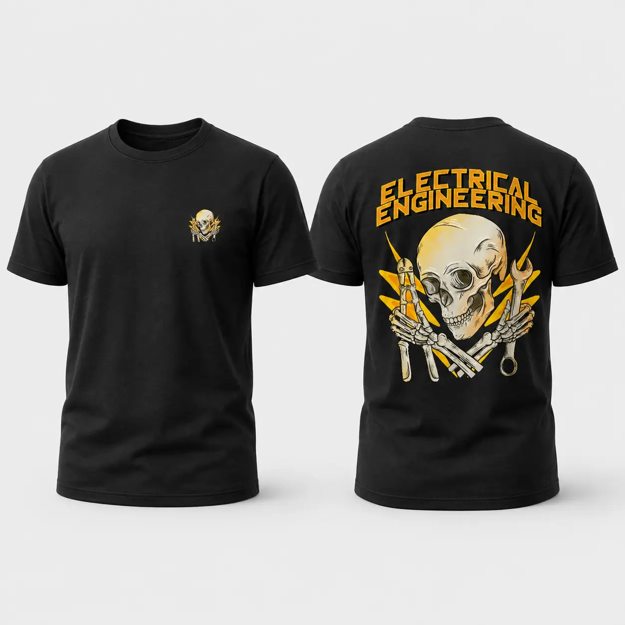 Electrical Engineering Skull T-Shirt – Electrician Tools Graphic Tee, Engineer Gift, Technician Work Shirt, Tradesman Tee, Shirt for Men