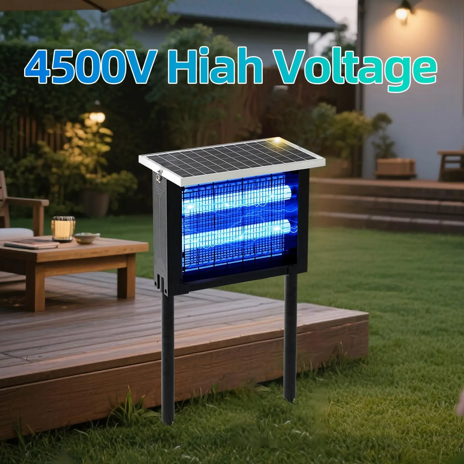 High-Power Cordless Solar UV Insect Bug Zapper - Rechargeable Wireless UV Flying Insect Trap for Backyard, Patio, Decks, Sheds, Hotels, Living Rooms Household Pest Control Electronic Mosquito Killer