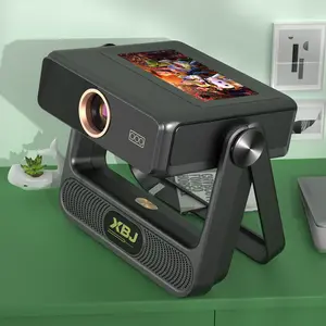 【Practical Father's Day Gifts] A5PRO Touch Screen ProjectorSupports 4K,800 ANSl Lumens with Auto Focusand Keystone Correction 3D DolbyAudio, WiFi 6and Bluetooth 5.0 for Home Theater, Gaming. rotation stand, mini projector, Wireless, Home Cinema Projector