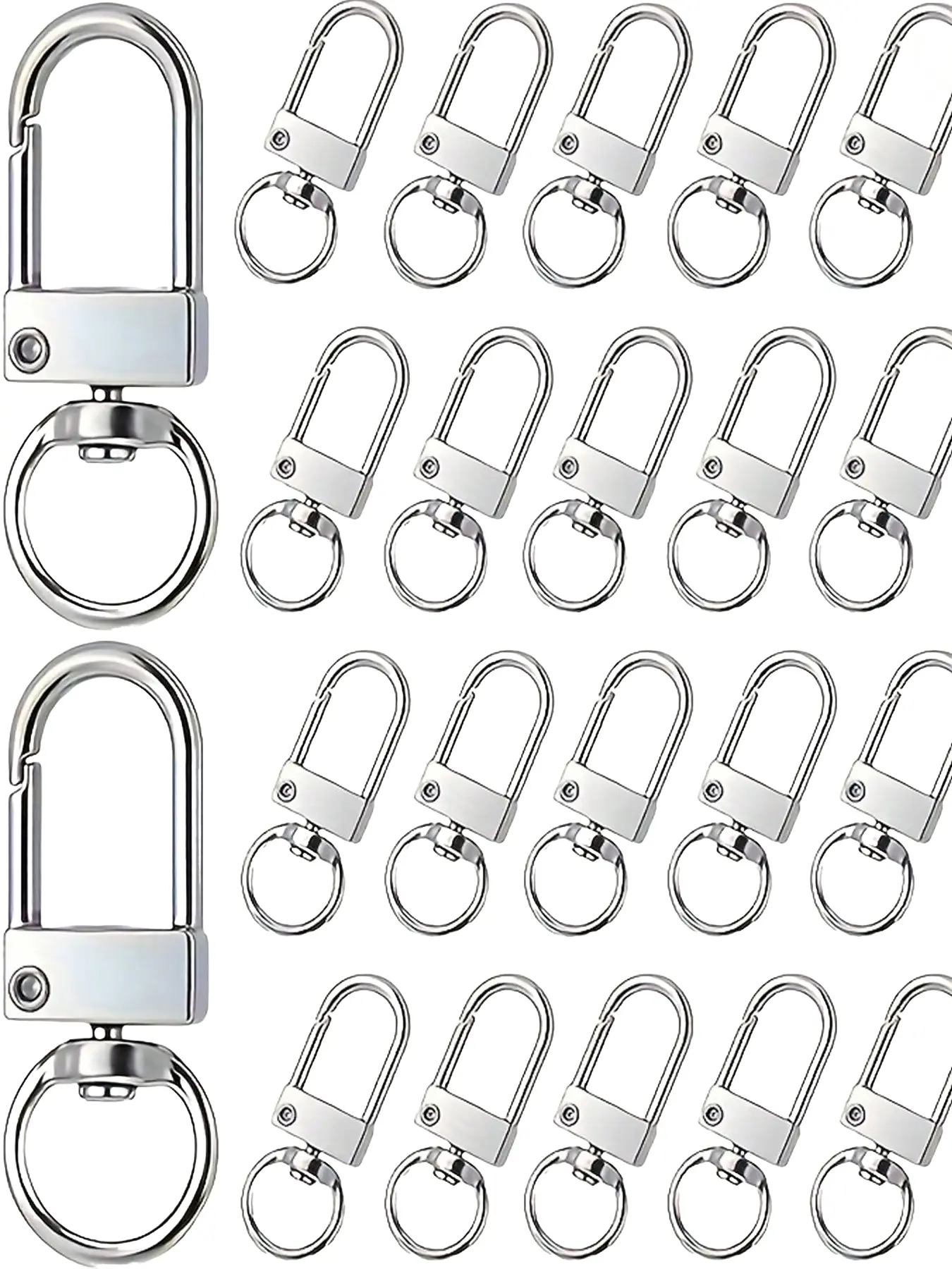 30pcs 12.5x32.5mm Lobster Clasp Keychain Rings Hooks, DIY Keychain Accessories, Jewelry Making Kit, Craft Making Supplies, Keyring Clips, DIY Beading Accessories, DIY Accessories Set