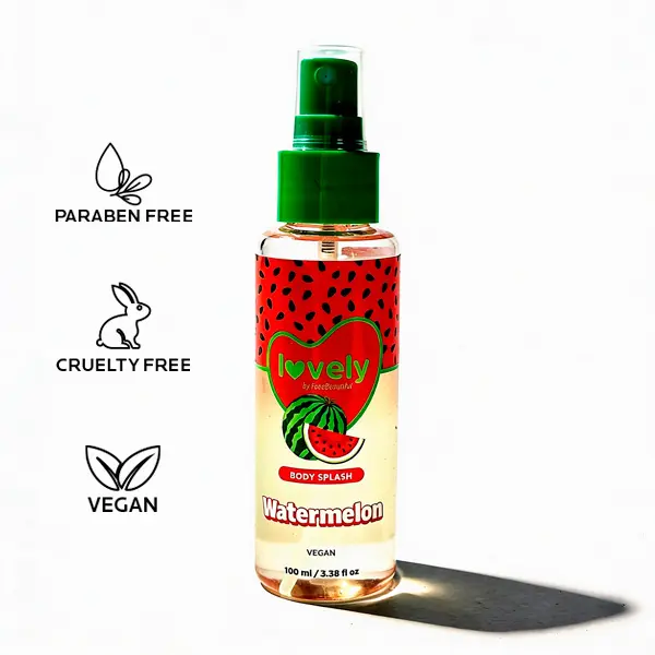 Face Beautiful Brazilian Watermelon Body Splash - Lightweight fruity fragrance mist for everyday freshness and post-shower reapplication, 100 ml / 3.38 fl oz