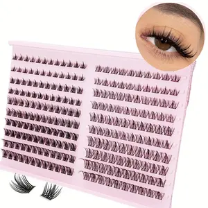 Natural False Eyelashes, 1 Set Individual False Eyelashes, Curly Faux Cluster Lashes, High Quality Eyelashes, Portable Makeup Tool for Women, DIY False Eyelashes