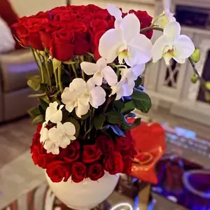 TinTin events, just for her, roses, red roses, orchids. Floral Bouquet Flower Gift Decor Decorative Plants