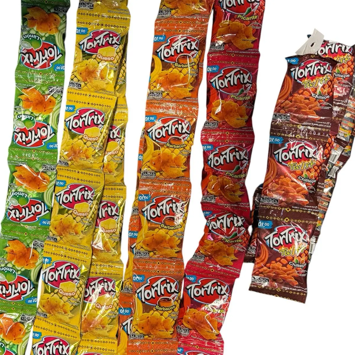 TORTRIX MIX TIRAS OF 12 (17 GR C/U) BBQ LEMON SPICY AND MORE CHILTEPE CHIPS Snack