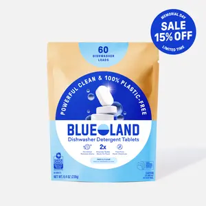 Blueland Dishwasher Detergent Tablet Refills, 100% Plastic-Free Plant-Based Eco-Friendly Dish Soap Tablet Refills