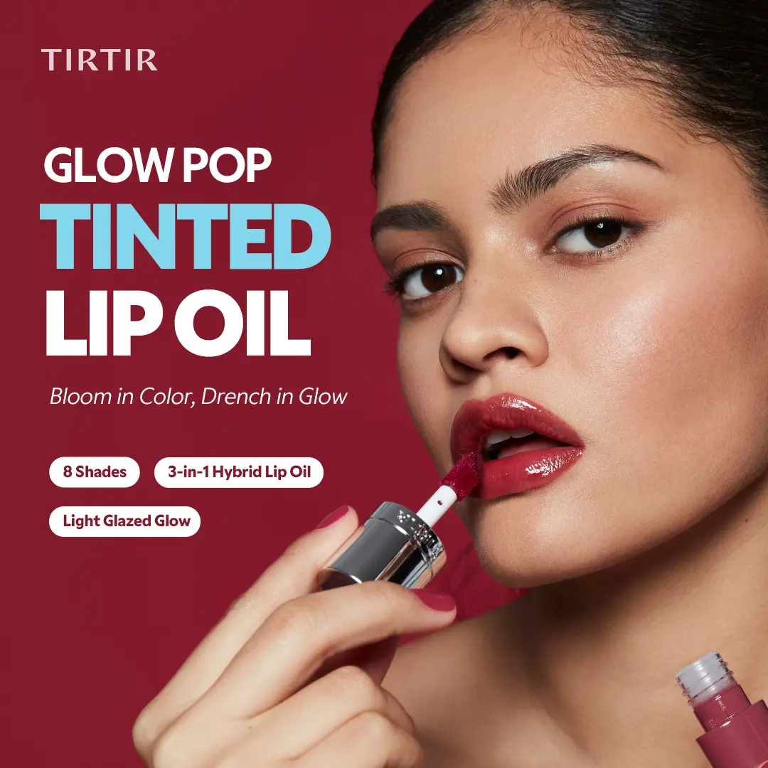 [TIRTIR Official] Glow Pop Tinted Lip Oil – Juicy & Plumped Lips, Nourishing High-Shine Lip Gloss
