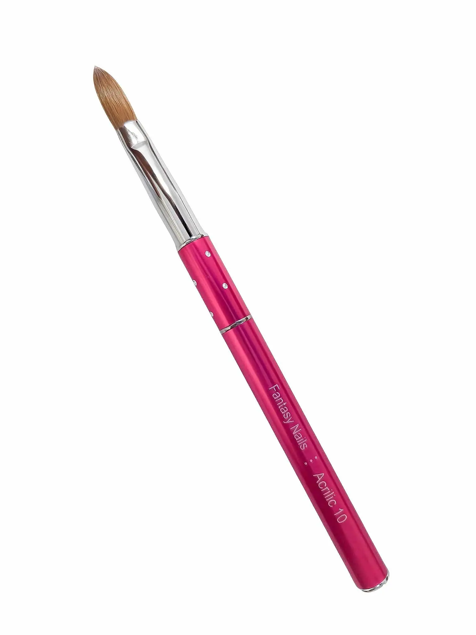 Fantasy Nails Professional #10 Kolinski Hair Nail Art Brush - Pink Handle, Smooth Bristles for Acrylic Application, Youth-Focused Home DIY Manicure Tool (Single Item), Home Nail Art