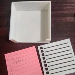 3D Printed Sticky Note Holder and Stencil - Versatile Design for Organization and Storage