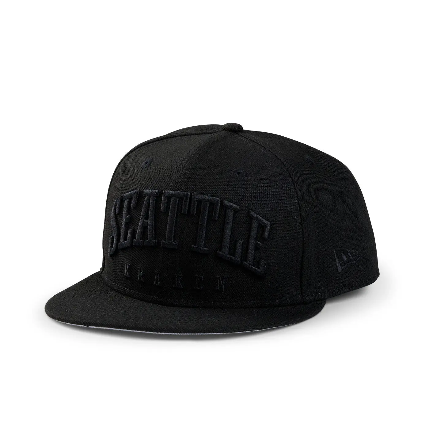 Seattle Kraken New Era 5950 Text Black Tonal
