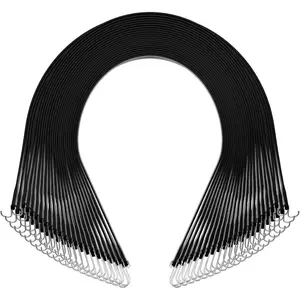 VEVOR 31 Rubber Bungee Cords, Weatherproof EPDM Rubber Tie Down Straps with Crimped S Hooks, Heavy Duty Outdoor Tarp Straps for Securing Flatbed Trailers, Canvases, Cargo, and More (50 Pack)