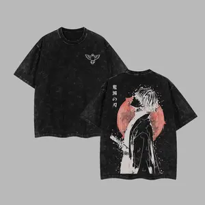 [NeoTokyoStatic] Zenitsu Agatsuma Demon Slayer Anime Retro Unisex Acid Washed T-Shirt, Hoodie, 100% Heavy Cotton Demon Slayer2026 Oversized Unisex Anime Merch, Soft Cotton Streetwear Clothes, Unisex Manga Apparel, Gift for Anime Fans