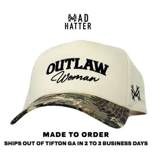 Outlaw Woman Embroidered Trucker Hat Snapback Adjustable