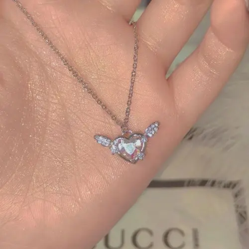 Colorful Love Wing Pendant Necklace, LH