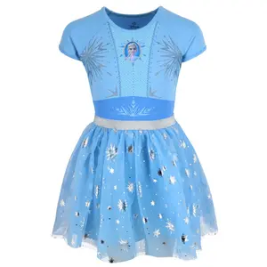 Jerry Leigh Disney Frozen Elsa Toddler Girls' Tutu Dress, Princess Dress Up Costume with Glitter Tulle for Pretend Play, Costume Outfit