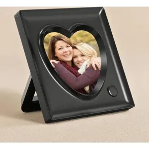 "Personalized Voice Recording Photo Frame, 20-Second Playback Heart-Shaped Keepsake, Graduation Christmas Birthday Wedding Gift, Tabletop Desk Bookshelf Decor for Home Office"