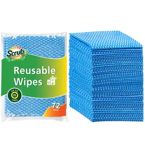 SCRUBIT Reusable Cleaning Wipes, Handy Wipes for Kitchen and Office - Dish Cloths for Washing Dishes - Multi Purpose Disposable Cleaning Towels (12 x 20 in) 72 Pack