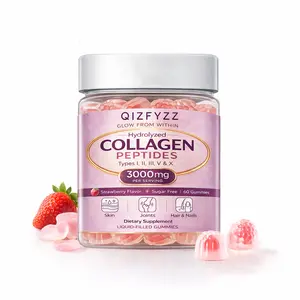 Collagen Gummies 3000mg for Women & Men – Hydrolyzed Multi Collagen Peptides (Types I, II, III, V & X) with Antioxidants & Digestive Enzymes for Skin, Hair, Nails & Joints – Sugar Free, 60 Gummies