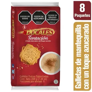 Ducales Tentación Sweet Butter Cookies 208g Net Weight Pack of 8 Individually Wrapped Cookies