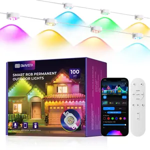 CuLiDing Smart RGBWIC LED Permanent Outdoor Lights Pro, 100+ Scene Modes, Waterproof Eaves Light for Halloween Christmas Decor, Alexa & Google Assistant Compatible,2700K-6500K Adjustable