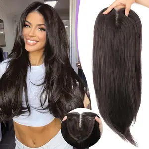 26 inch Hair Topper, Fluffy Toppers Hair Pieces for Women with 3 anti-slip clips, Easy to Wear ,3D 360° Cover Hair Toppers for Women with Hair Loss or Thin Hair