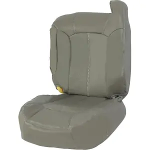Driver Seat Cover Compatible with 2000-2002 Chevy Chevrolet Tahoe Suburban 1500 2500 Front Driver Left Side Artificial Leather Light Pewter Gray Bottom & Top Lean Back