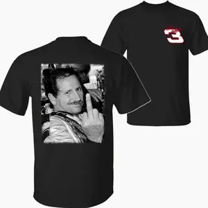 Dale Earnhardt 03 T-Shirt, Dale Earnhard Racing Middle Finger 2 Sided Shirt, Nascar Vintage Style, Full Size Full Color.